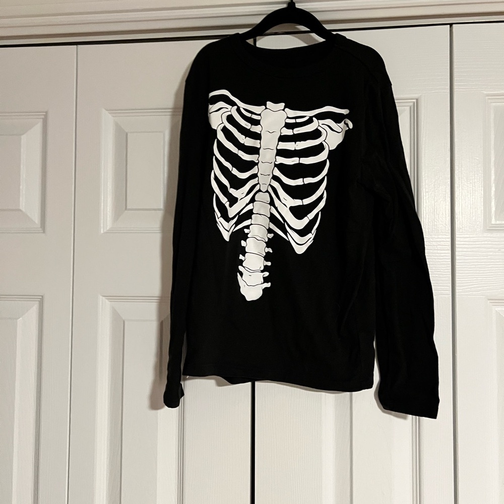 Gap Boys Black Skeleton Print Long Sleeve Shirt
